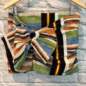 NWT No.21 Size 40 Colorful Woven Mini Skirt w/ Bow